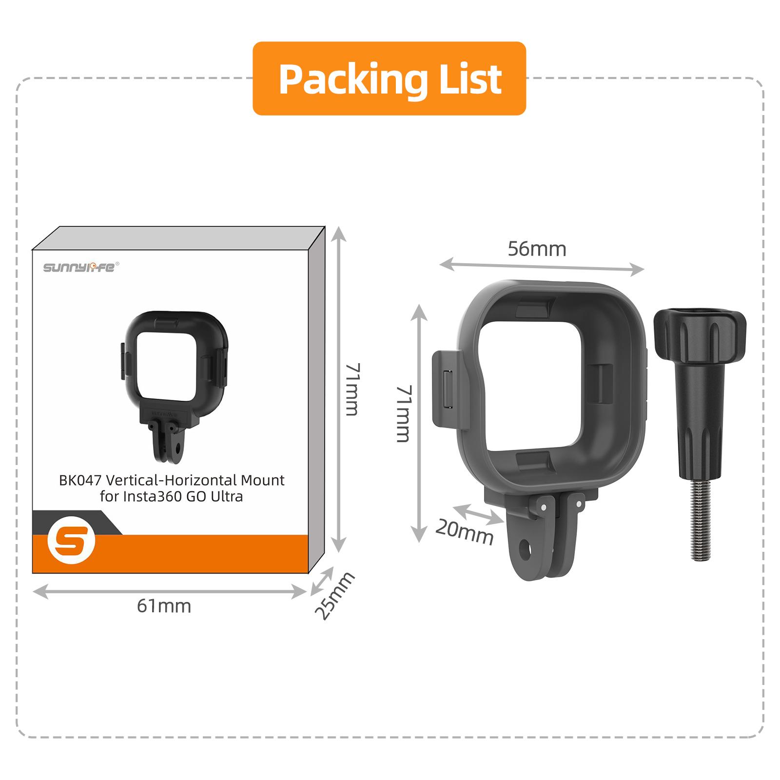 

Protective Frame Cage For Insta360 GO Ultra Frame Housing Case Mount For Bike/Tripod/Pole For Insta 360 GO Ultra Accessories