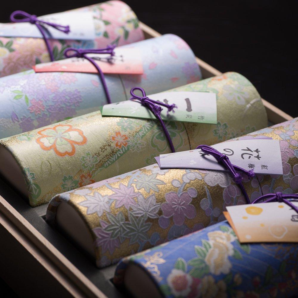 Okuno Seimeido Hanakurabe Incense Sticks (5-Piece Set) In a Paulownia Wood Box