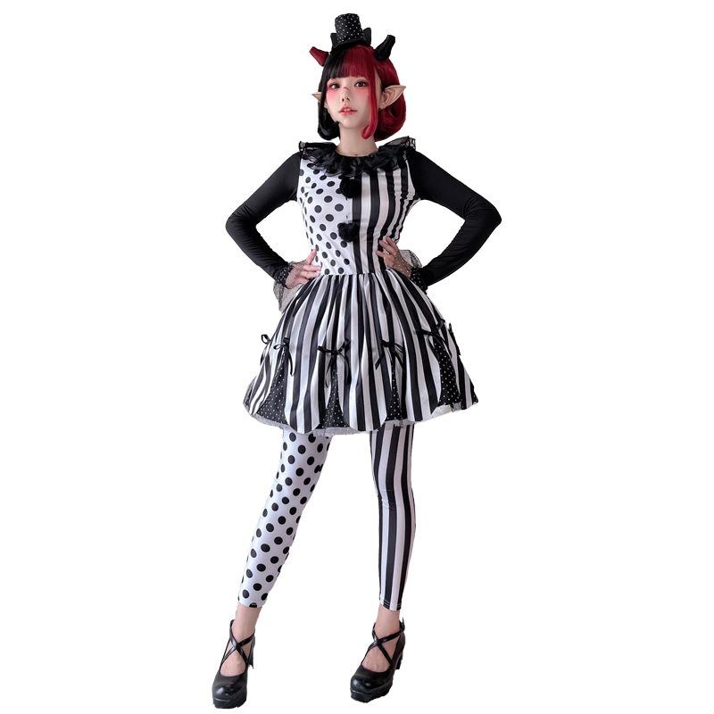 Halloween Costume Horror Circus Ghost Baby Returns Clown Stage Show Costume Ladies Dress