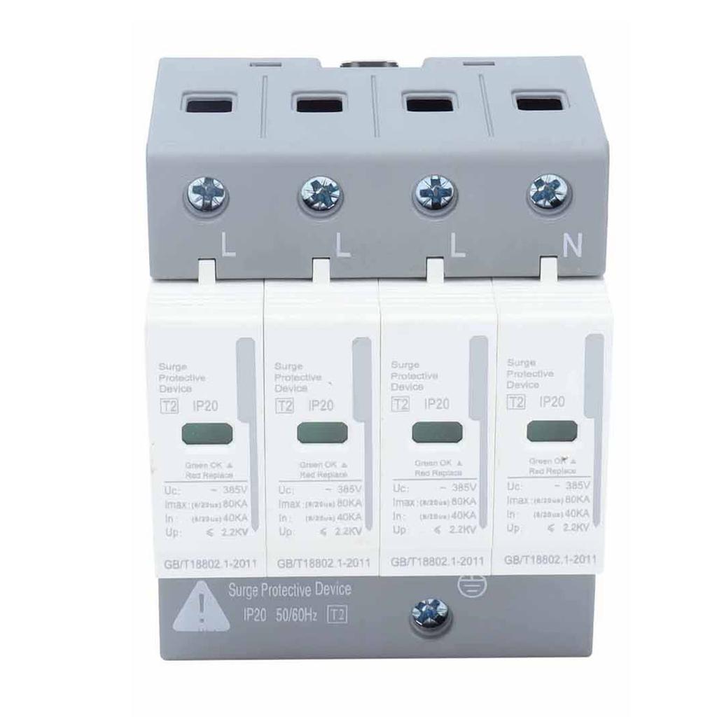 BERM Surge Protective Devices House Arrester Protector 4P 80KA SPD 2 Level BEMLY80 220V/380V