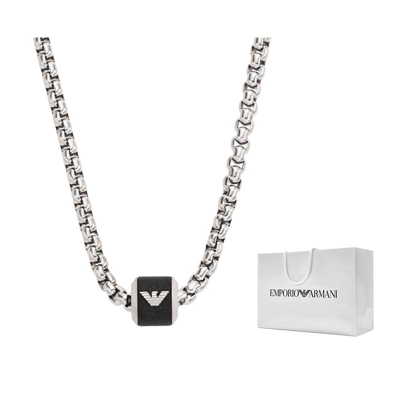 Emporio Armani Fashion Stainless Steel Necklace Men Necklace Black EGS2910040