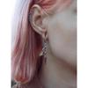 Gothic Punk Double Ring Spike Dangle Earrings in Stainless Steel