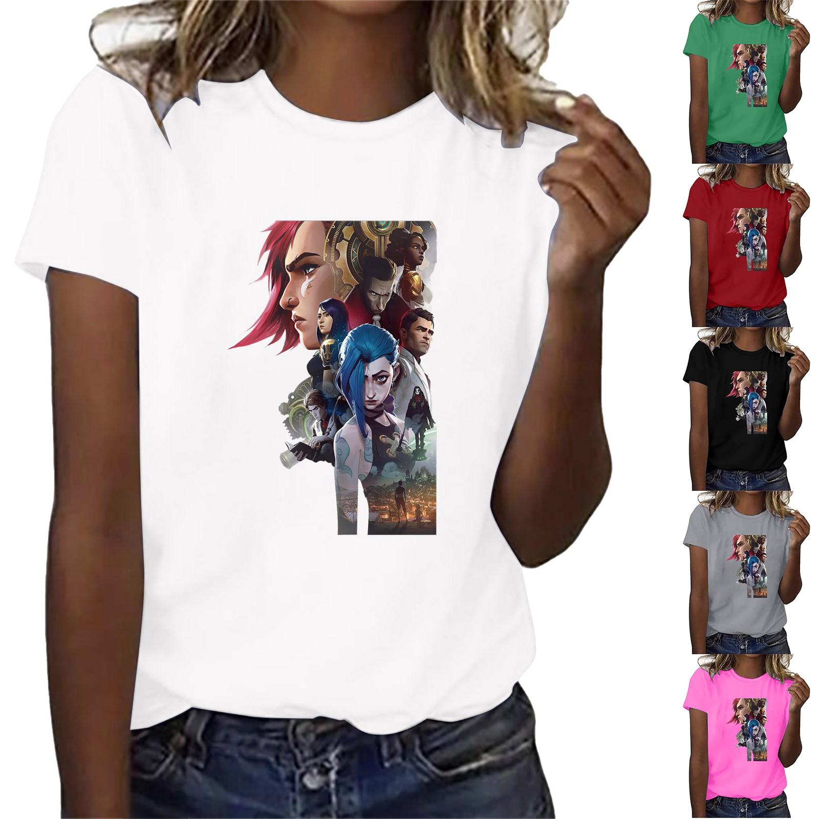 

Женская мода повседневный короткий рукав свободный круглый вырез пуловер топ L армия зеленый