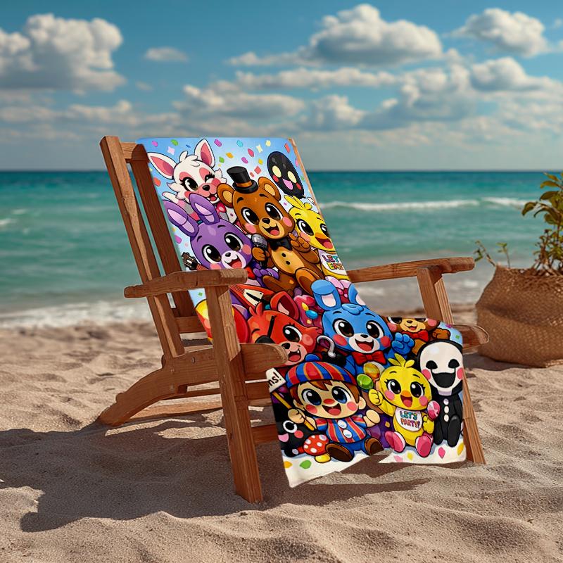 Ultra-Soft Beach Towel with Freddy Theme,Ideal for Pool - Camping, Diving - Perfect Travel Essential, Vibrant Beach Towel.