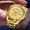 OUPINKE Men's Watch Automatic Mechanical Watch Stainless Steel Business Double Calendar Waterproof High-end Watch