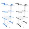 4-Tier Folding Drying Rack Free Standing Movable Laundry Rack with 4 Castors Laundry Drying Rack for Towels Clothes Shoes Linen