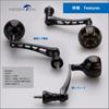 HEIGHTEN Adjustable Reel Handle with Compatible with Shimano and Daiwa Spinning Chrysant Series Knob Gold 65-70mm 35/38mm Knob, Reels, (38mm - &