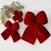 25cm Christmas Tree Bow Decoration Sparkling Glitter Ribbon Bow Knot Xmas Tree Hanging Pendant DIY Wreath Home Party Decorations