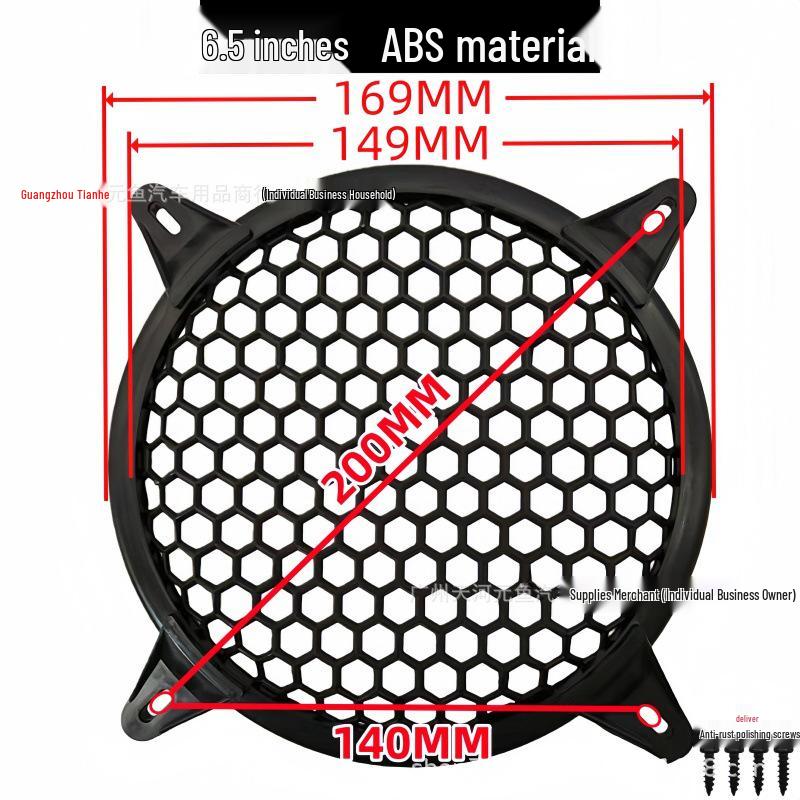 Car Speaker Dustproof Plastic Mesh Grille Cover - Sizes: 2, 3, 4, 5, 6.5, 8, 10 inches