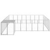 VidaXL Chenil Argenté 15,73 m² Acier Enclos pour Chiots Cage Chiens Extérieur 3082233