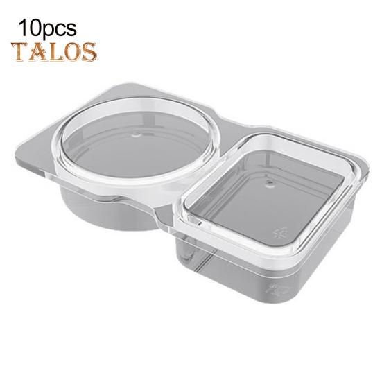 Double Compartment Condiment Container with Lids Disposable Sauce Box Leak-proof Dressing Holder for Sauces Snacks Salad