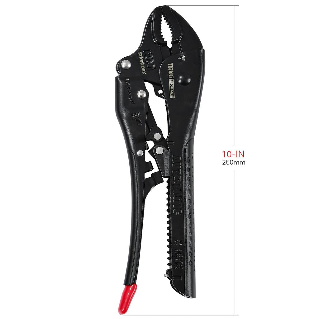 STARWORK TRUE Automatic Curved Jaw Locking Pliers 10 Inch MECHANIC™