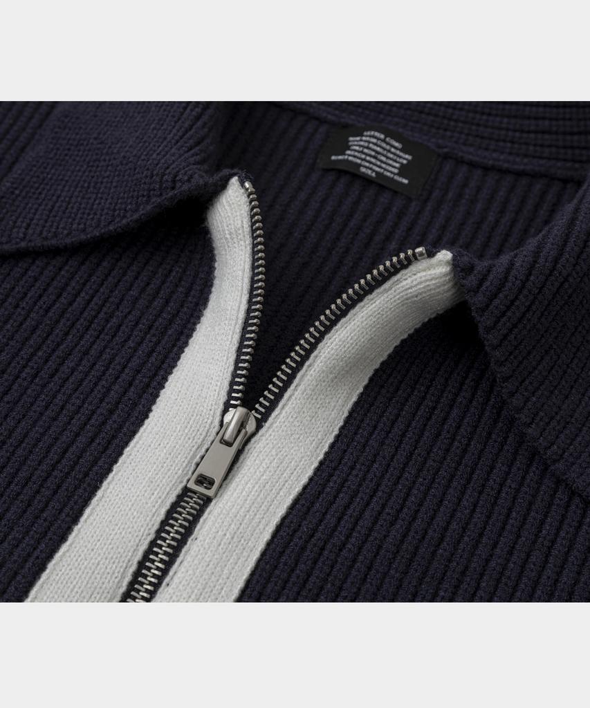 LETTERCOMO Teddy Blossom Essential Knit Zip-Up Navy