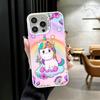 Pink Unicorn Rainbow Soft Phone Case for iPhone 15 16 17 Pro Max 17Air 16E 14 Plus 13 12 Mini Shockproof Cover Back Shell