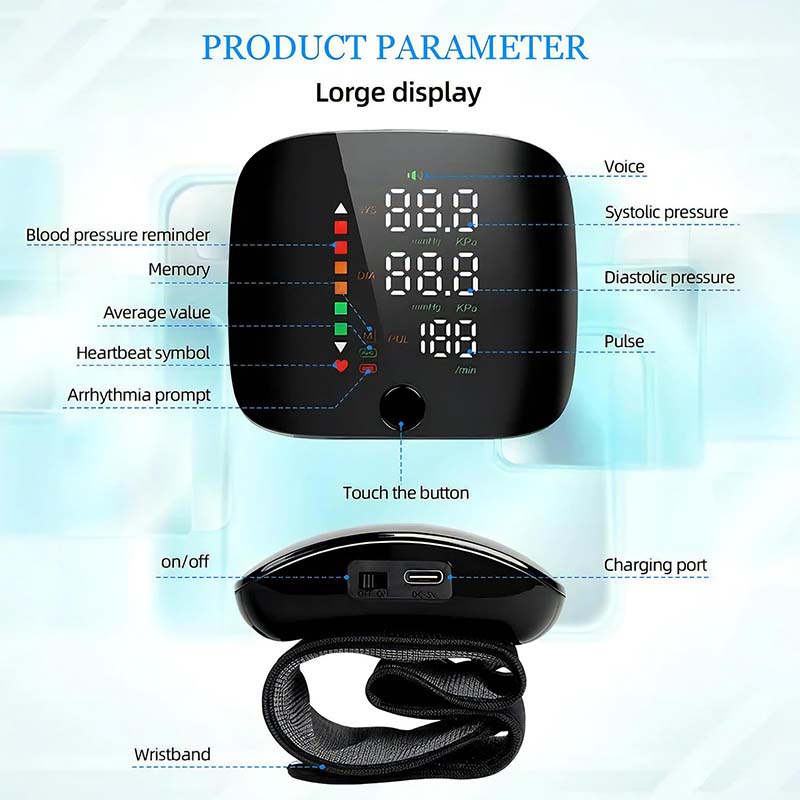 Electronic Wrist Blood Pressure Monitor, Household LCD Monitoring Blood Pressure Monitor, High-precision Blood Pressure Measuring Device