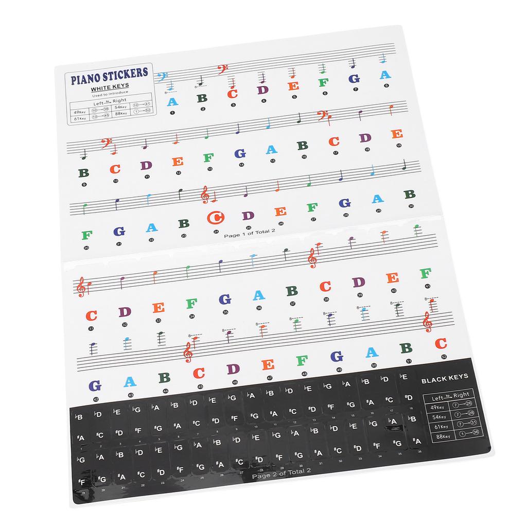 Samolepky na klavírní klávesnici pro 88 61 54 49 Klíč PVC vyjímatelná písmena na klavírní klávesnici pro začátečníky a K