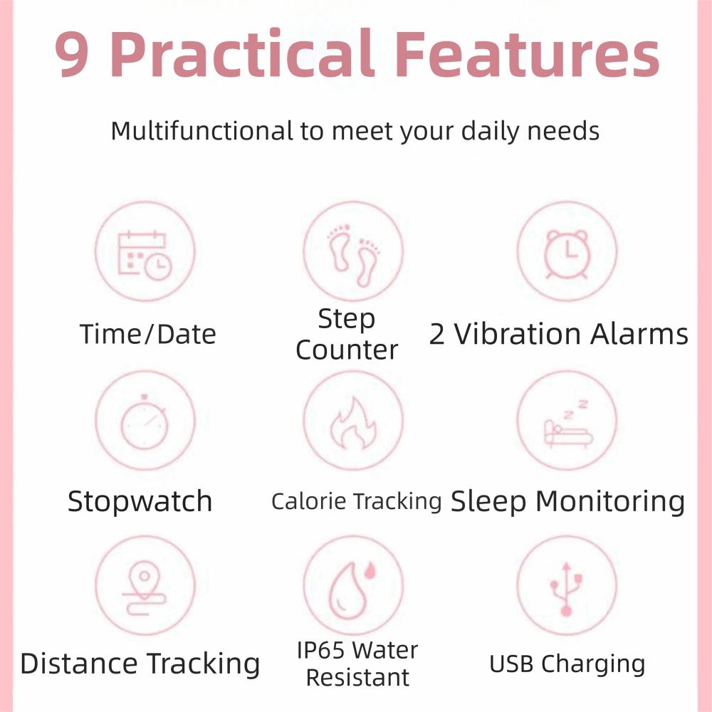 Adjustable Band Vibrating Alarm Wristband LED Digital Display Silent Wrist Shock Bands Travel Use