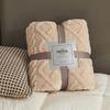 Coral Fleece Velvet Blanket Solid Double Sided Jacquard Geometric Pattern Thickened Blanket Bedspread Plaid Blankets