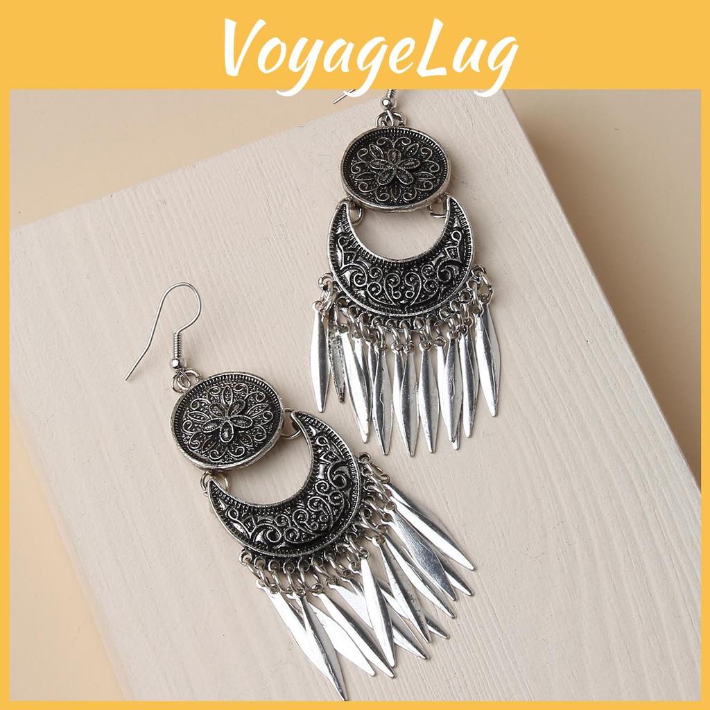 Metal Geometric Earrings With Silver Tone For Casual And Formal Party Wear