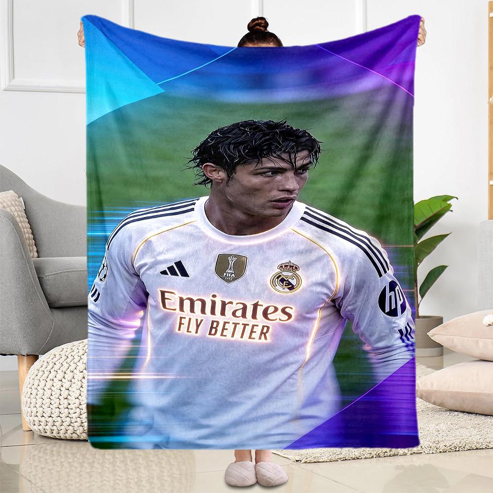 Cristiano Ronaldo Blanket Comfortable Great For Bed Bedding Sofa Allseason Use Stylish Decor Suitable For Gifting Relatives And Friends