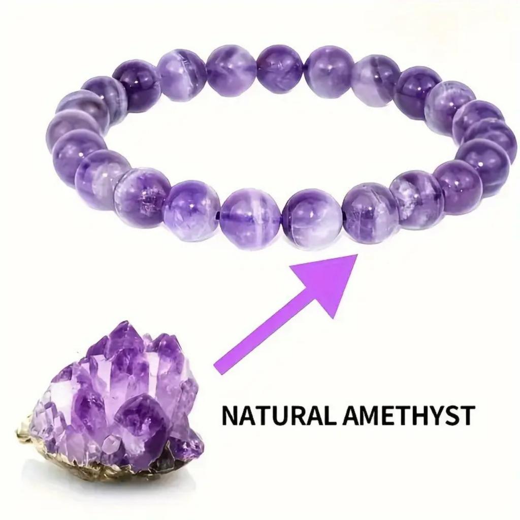Amethyst And Fashionable Handmade Stretch Bracelet
