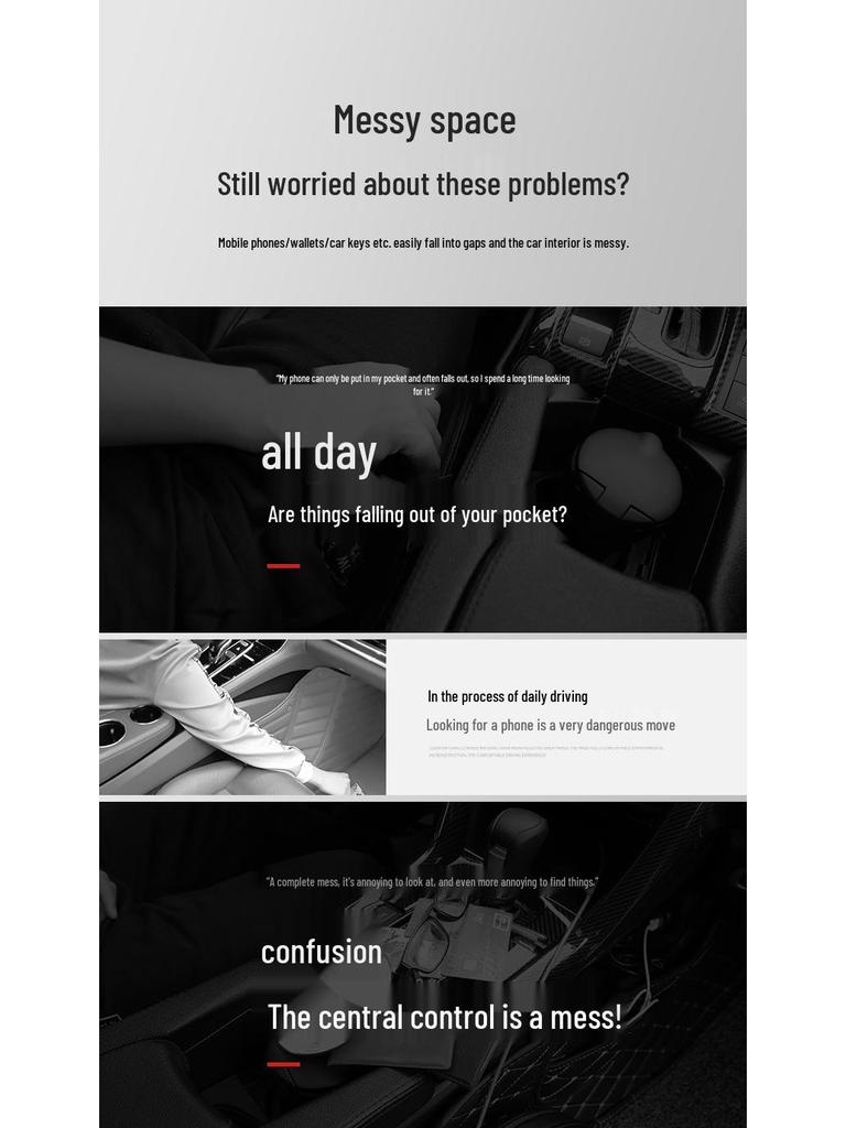 Kompatible Aufbewahrungsbox für Zeekr 001, X, 009, M-Vision Autoinnenräume