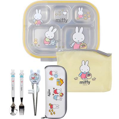 Detské Miffy Step 1 upravené paličky, puzdro na lyžicu a vidličku + súprava krabičky na taniere, zmiešané farby, kórejské produkty starostlivosti o deti, obľúbené produkty
