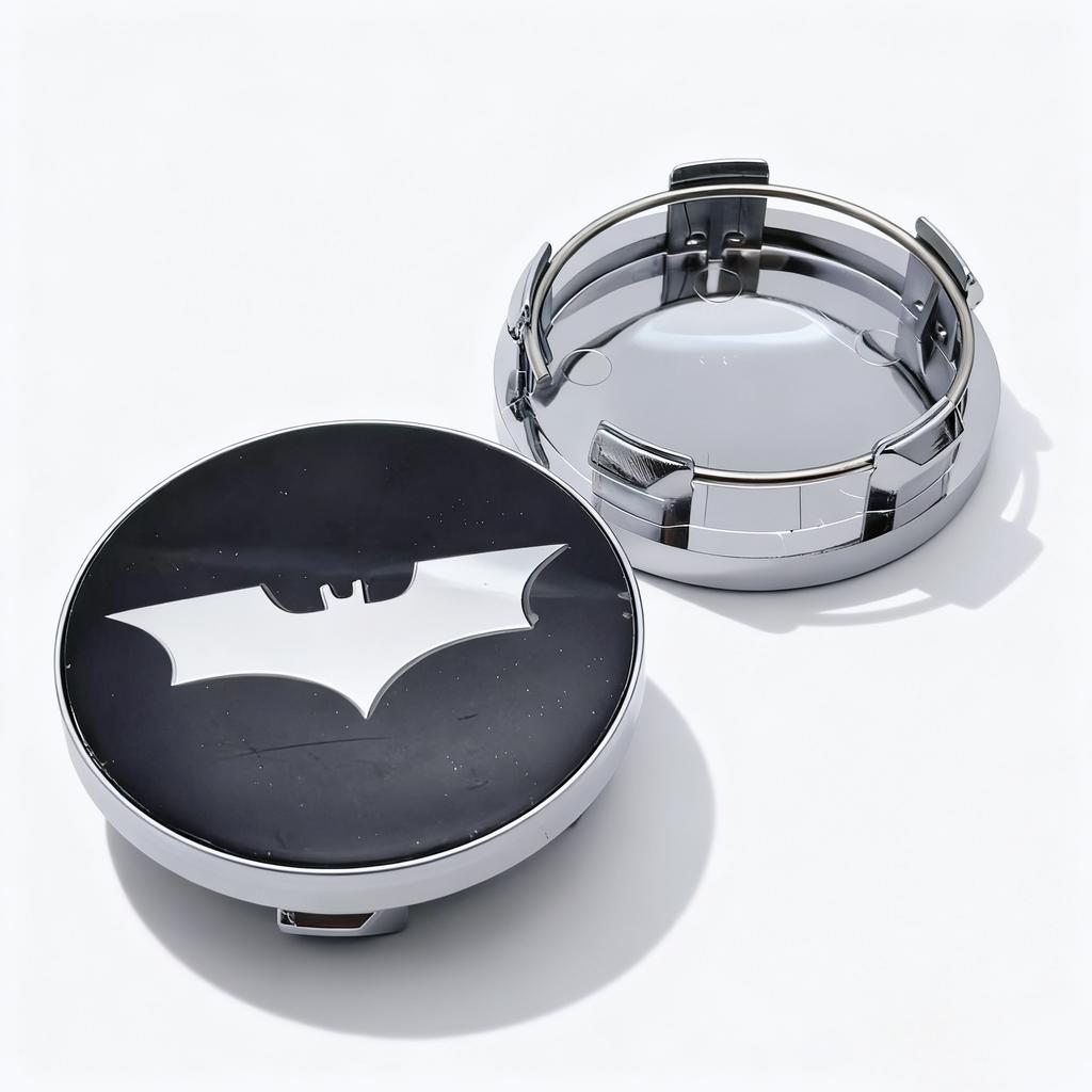 4pcs Black Silver BAT Logo Emblem Car Wheel Center Caps 58MM 54MM Wheels Hub Cap Rim Hubcaps Dust Cover Replace Car Accessories
