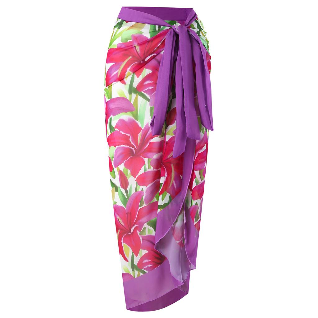 New One-piece Swimsuit Female Chiffon Skirt Swimsuit Set