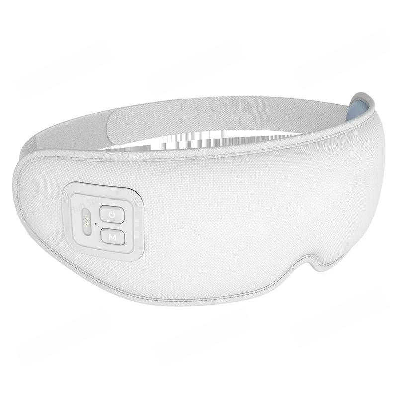 Foldable Rechargeable Eye Massager with Hot Compress Multi-Frequency Vibration Eye Mask for Relieving Stress Improving Sleep белый