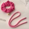 New Trendy Pink Bow Tie Hair Rings Sweet Large Elastic Rubber Bands High Horsetsil Hair Bands For Women Girls Hair Accessories Gifts