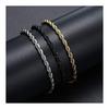 LUXSTAR Bracelet Twist Chain Thin Metal Hypoallergenic Stainless Steel Men's Women's