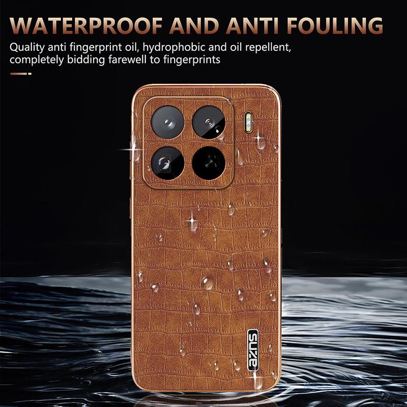 For Xiaomi 15 Pro Case Electroplating Crocodile Texture PU+TPU Phone Cover
