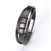 Trendy Multi-Layer Woven Leather Rope Bracelet with Stainless Steel