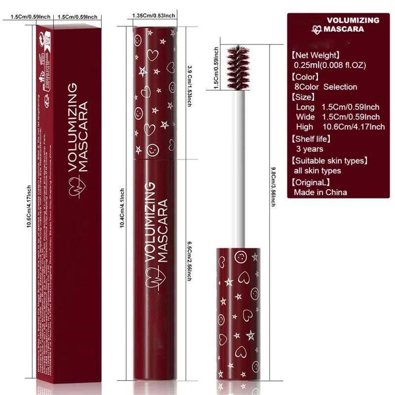 8 Kolorów Podkręcający Tusz do Rzęs Makijaż Sceniczny Wodoodporny Zielony Tusz Kremowy Niebieski Fioletowy Podkręcający Wydłużający Szybkoschnący Przedłużanie Rzęs