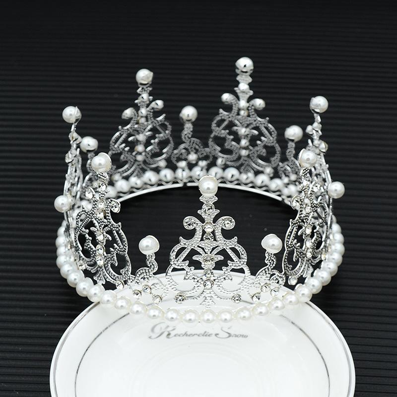 Baked Cake Crown Highlight Pearl Light Full Circle Birthday Decoration Party Party Accessories Bridal Headdress