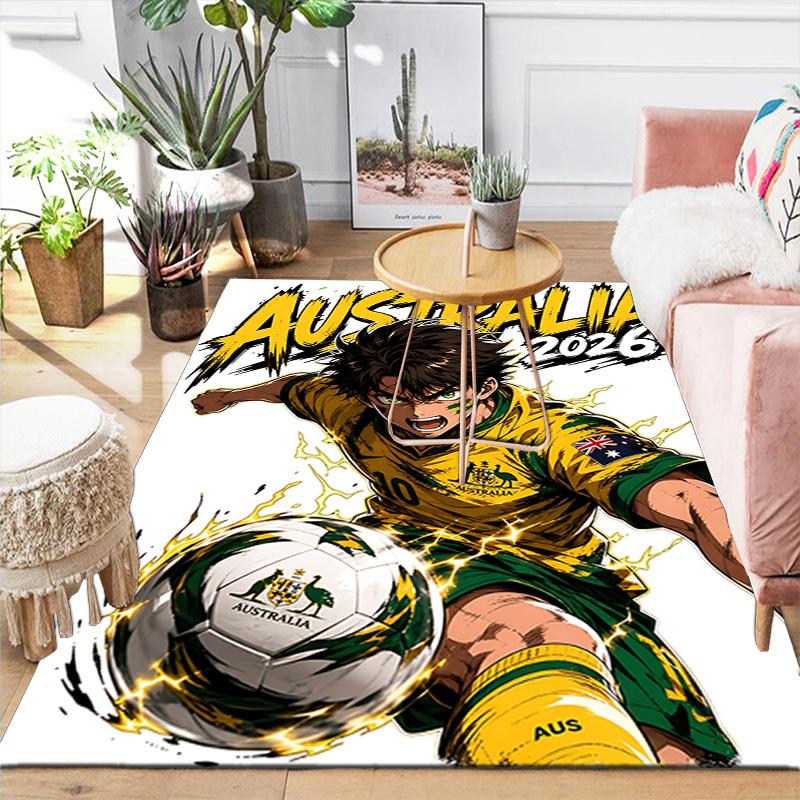 1pc Football Passion Australia Rug, Office Carpet Indoor Outdoor Entrance Doormat, Non-Slip Soft And Comfortable, Living Room. Q7140185