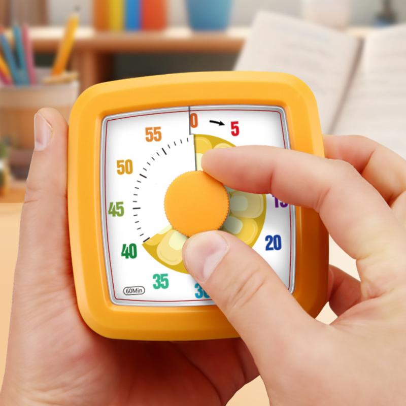 60 Minute Visual Timer Square Silent Countdown Clock For Kitchen Cooking Kids Study Classroom Office 5 Colors