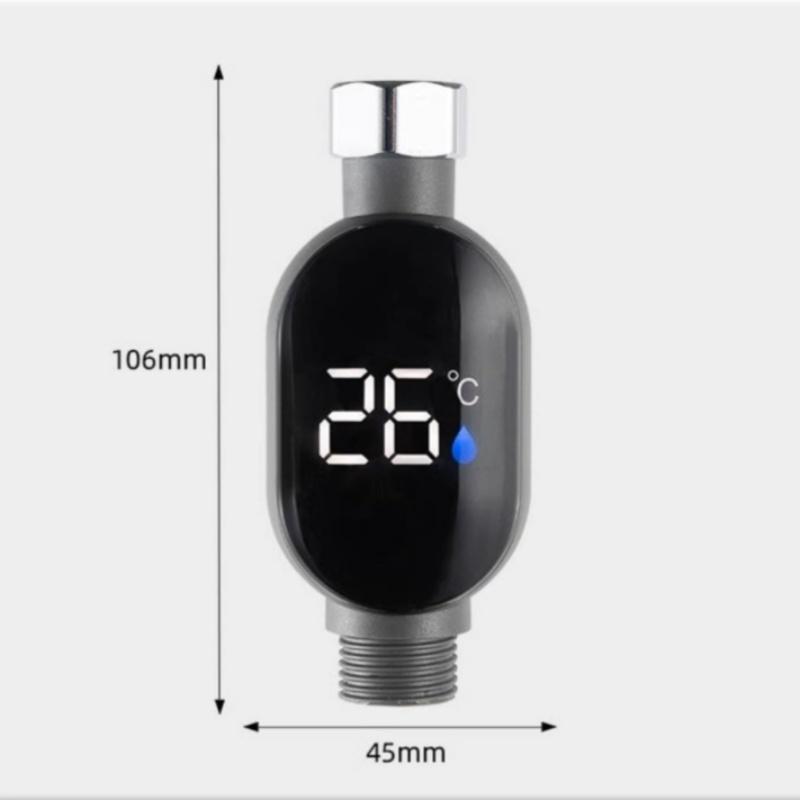 

1pc Home Water Shower Thermometer with Led Display 0℃~99℃ Water Accurate Temperature Measurement Waterproof Smart Meter Bathroom чёрный