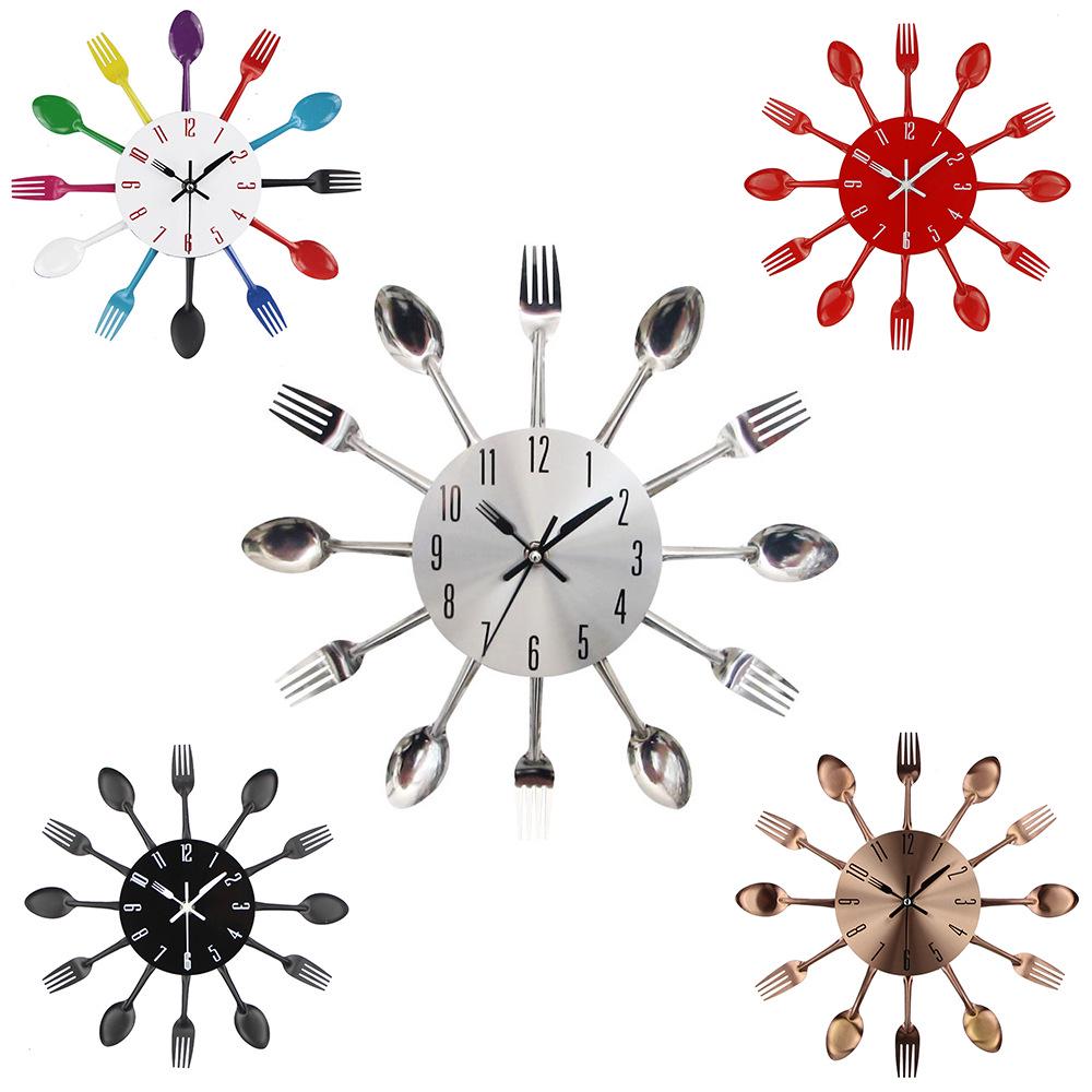 Modern Art Quartz Wall Clock for Living Room, Kitchen, or Restaurant