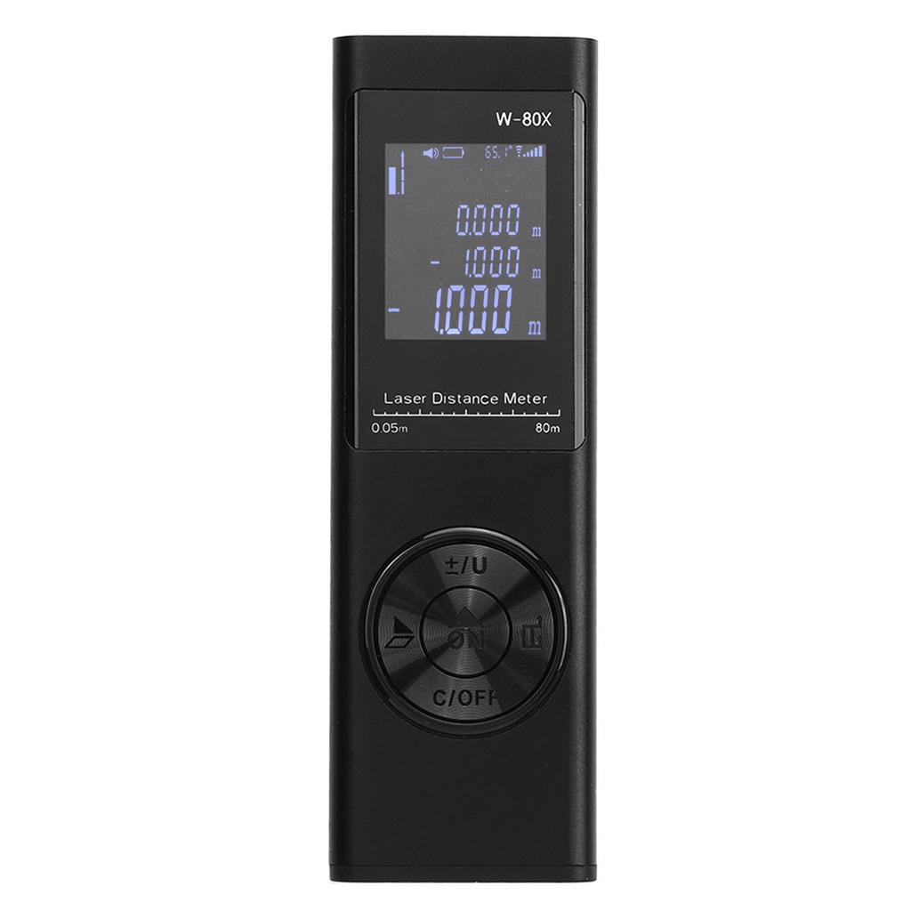 Laser Distance Meter 80meter Rechargeable Mini Portable Pocket Measurement Tool with Backlit Display Black