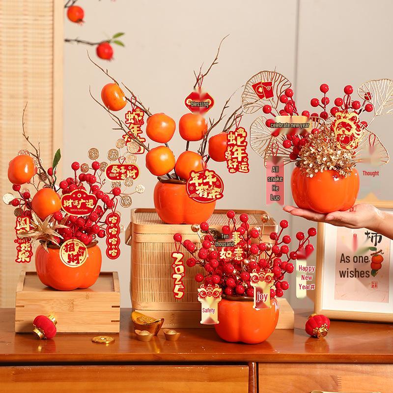 2025 Rok Hada Kaki Nádoba Ozdoba: Nová Domácí Dekorace Štěstí