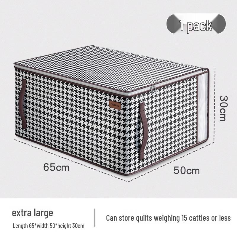 Large Transparent Foldable Fabric Wardrobe Organizer Box - Extra Capacity Quilt and Clothes Storage Basket