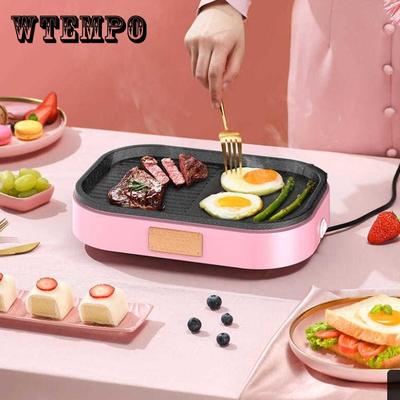 Mini parrilla eléctrica antiadherente de hierro fundido para tortilla, 900W, con sartén cuadrada para carne, para el hogar