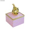 Creative Ceramic Jewelry Storage Jar Electroplating Golden Animal Cover Wedding Candy Gift Box Household Mini Sealed Jar Decor