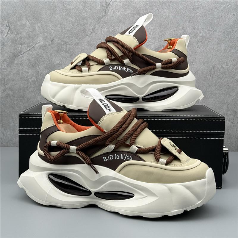 Fashion Luxury New Designer Men's Thick Soled All Match Air Cushion Shoes Causal Flats Moccasins Male Hip-hop Walking Sneakers