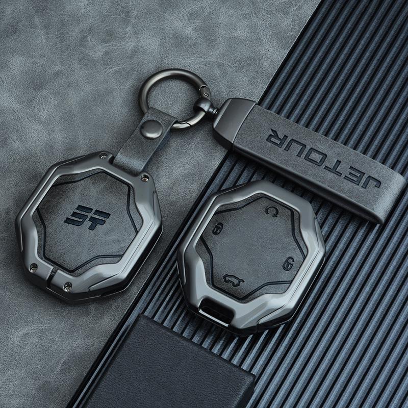 Jetour Traveler 2023 Key Cover: Alloy Leather Car Interior Decoration Accessory