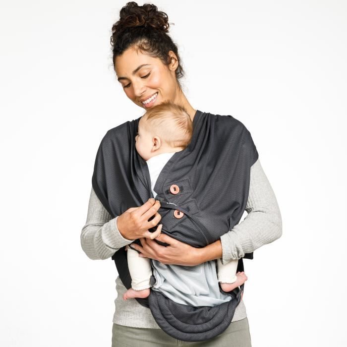 Porte bébé INFANTINO HUG&amp;CUDDLE - A enfiler - 3 à 11,8 kg - Système écharpe de portage - Dès la naissance