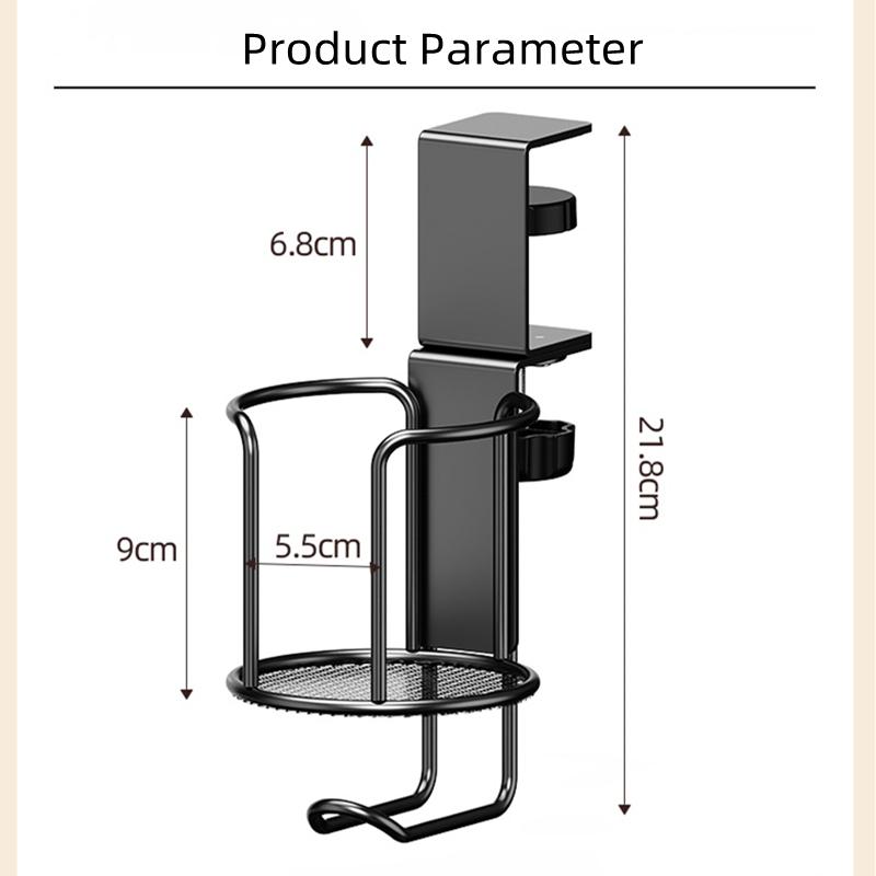 2 in 1 Desk Cup Holder with Headphone Hanger Holder, Anti-Spill Cup Holder-360° Rotation Stand Hook Suitable for Coffee Mups
