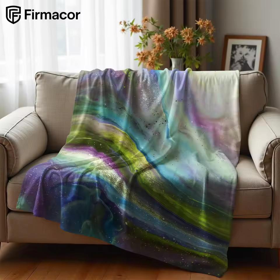 Fluid Nebula Lightweight Microfiber Soft Christmas Fleece Blanket Warm Cozy Throw for Bed Sofa Office Travel All Season